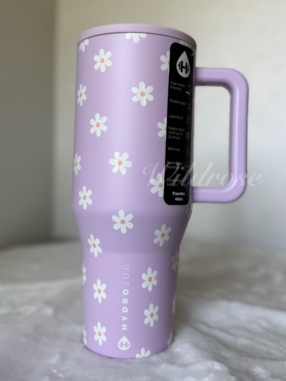 40 Oz HydroJug x JANE limited edition collab purple daisy traveler - JANE